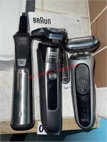 3 electric Shavers, working, no cords (bathroom)
