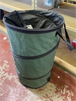 pop up yard waste container. green cloth