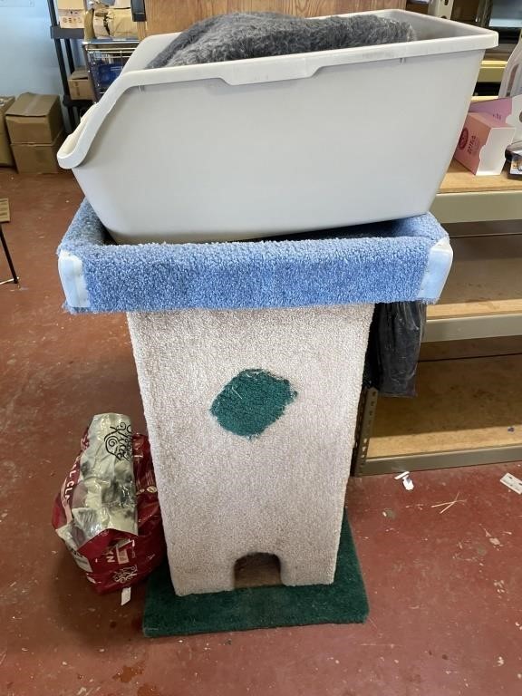 CAT TOWER, LITTER BOX, PET BED, FOOD AND