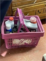 purple shopping basket with oil treatment, diesel