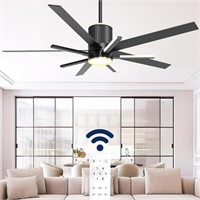 Black Ceiling Fan with Light  56 Inch  Black/Gold