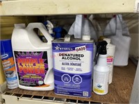 Chemicals shelf lot  (white racks left side)