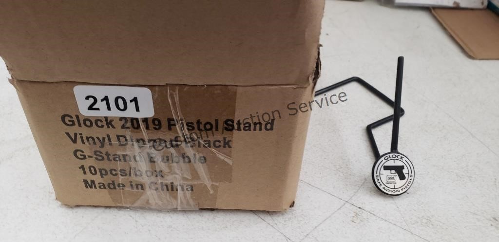 Box of Glock 2019 pistol stands