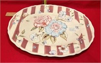 Hand painted Floral Serving Platter 19" X 15"