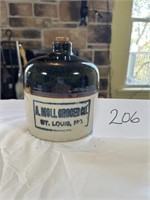 A. Moll Grocer Co. St. Louis MO Stoneware Jug