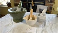 Lot of 3 Mortars and Pestles