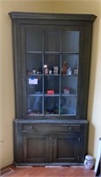 Tall Vintage Green Corner Cabinet - FURNITURE ONLY
