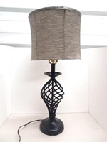 Lamp twisted metal cage black with shade works