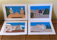 New Mexico Churches Silkscreen 4 Prints