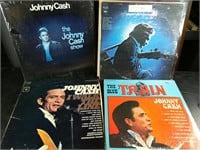 (10) Johnny Cash LPs, I Walk the Line, Folsom Pris