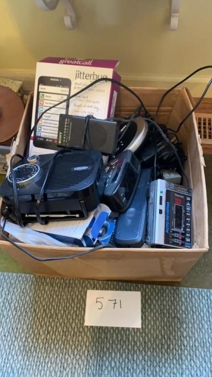Box of Electronics 
Radios, cd players, cassette