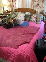 King size bed, bedding and frame included