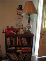 3ft Bookshelf with misc books, decor