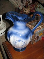 Blue and white Water pitcher