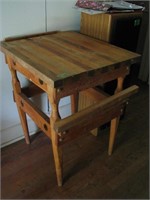 Butcher block style kitchen table