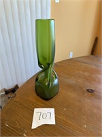 Art Glass Green Vase 12"