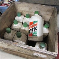 BOX OF CASTROL GTX 10W-30 OIL