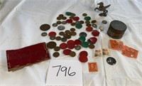Mexican Pennies Mill Tokens Stamps Tickets