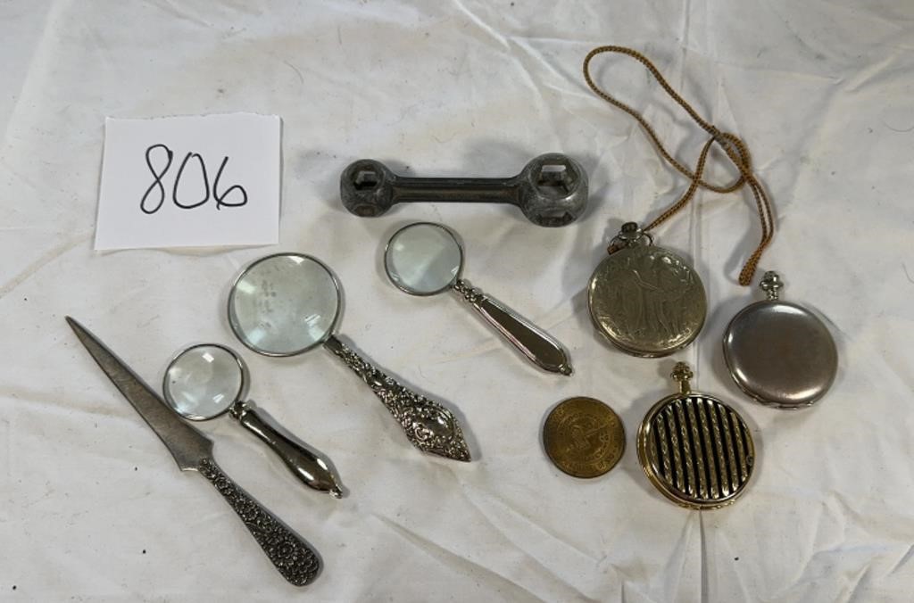 Pocket Watches & Magnifiers Lot