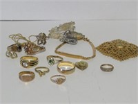 ASSORTED RINGS, BRACELETS-COSTUME JEWELRY