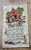Vintage 1966 Towel Calendar