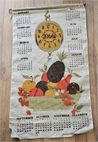 Vintage 1966 Towel Calendar