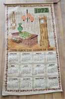Vintage 1972 Towel Calendar