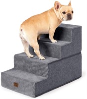 $50  EHEYCIGA 4-Step Dog Stairs  Foldable  Grey