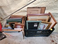 2 Crates of Small Pictures, Prints Frames
