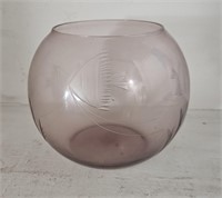 Vintage Amethyst Glass Small Fish Bowl