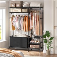 Raybee 3-in-1 Clothes Rack with Storage  Black