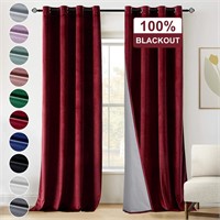 $47  Blackout Curtains  Velvet  52x96  Burgundy