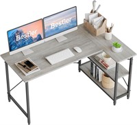 $120  Bestier L Shaped Desk 55 Inch  Wash Gray