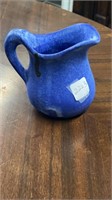 Small Blue McCarty Pottery Pitcher