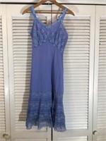 VINTAGE PERIWINKLE SLIP DRESS SIZE 34