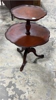 Mahogany Claw Foot Two Tier Table