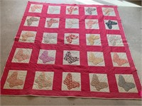 Handmade Pink Butterfly Quilt