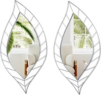 $77  Chunful 2pk Leaf Mirrors 36x18 (Silver)