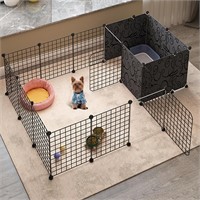 $60  18-Panel Puppy Pen  Small Animal Cage  Black