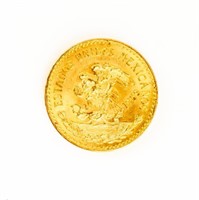 Coin Gold 1959 20 Pesos Mexico 90%-Gem Unc