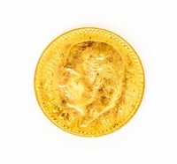 Coin Gold 1955 5 Pesos Mexico 90%-Ch Unc