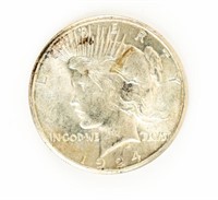Coin Superb Rare-1924-S Peace Dollar-Gem BU