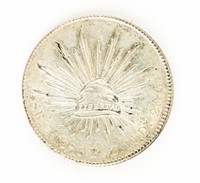 Coin 1896 8 Reales Mexico Libertad Silver Coin-Ch
