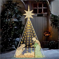 $75  6.3 FT Christmas Nativity Scene  201 LEDs