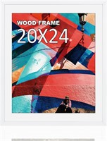 $33  20x24 White Poster Frame  Natural Solid Wood