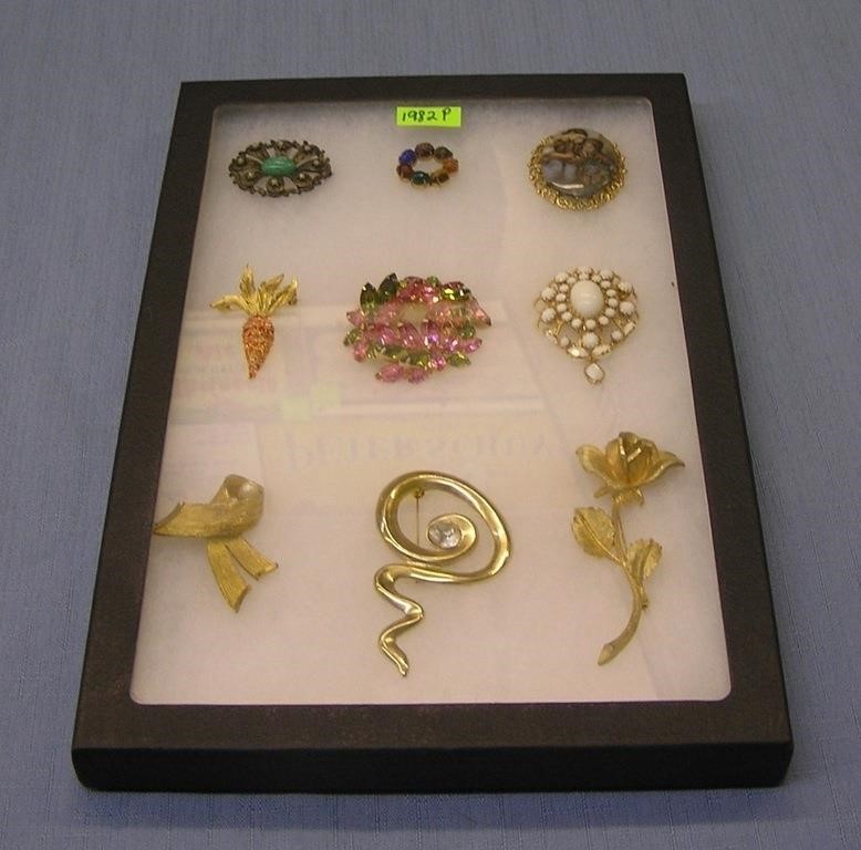Collection of high quality costume jewelry pins