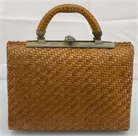 Vintage MCM Rodo woven wicker purse 11.5"W