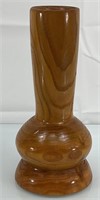 Olive wood turned vase Russia 8.5"H