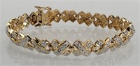 Lab Diamonds & sterling vermeil bracelet