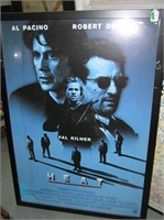 HEAT movie poster starring AL Pacino, Robert Denir